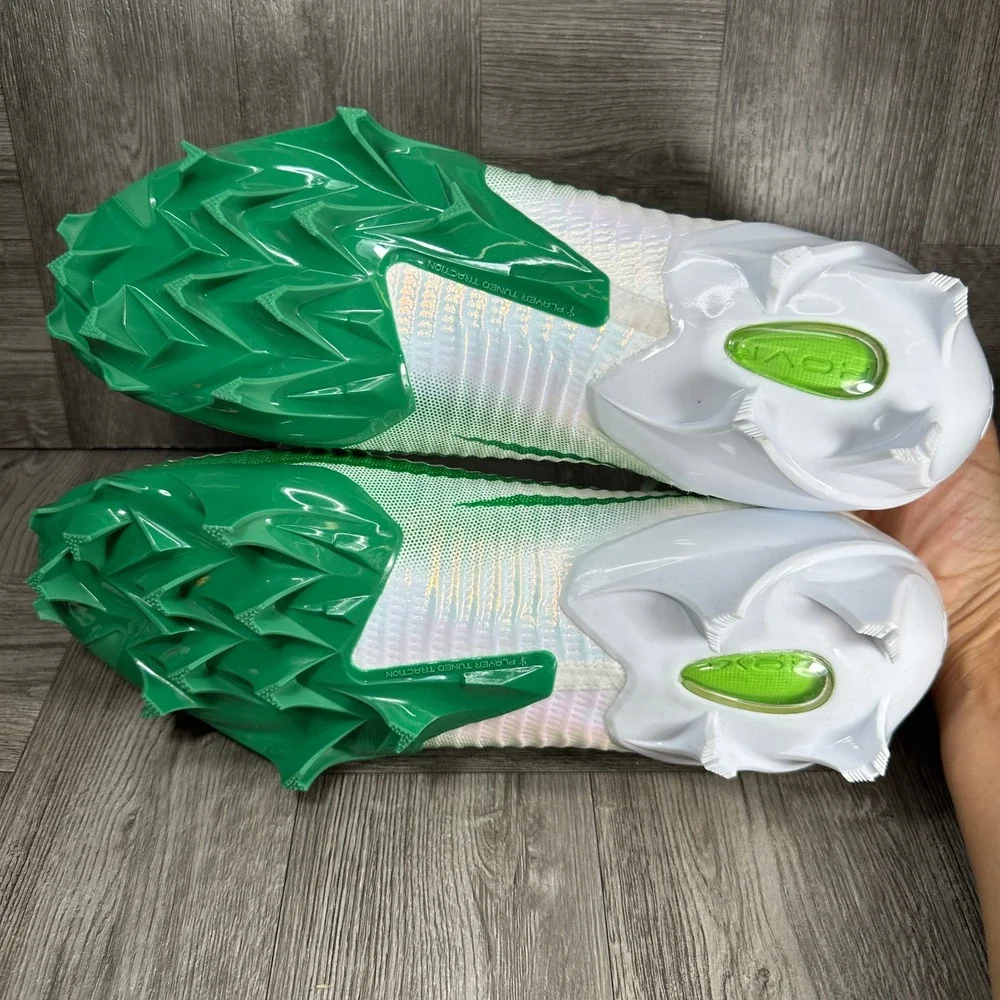 Under Armour Blur Pro Mens 11.5 White Green Football Cleats 3028220-107